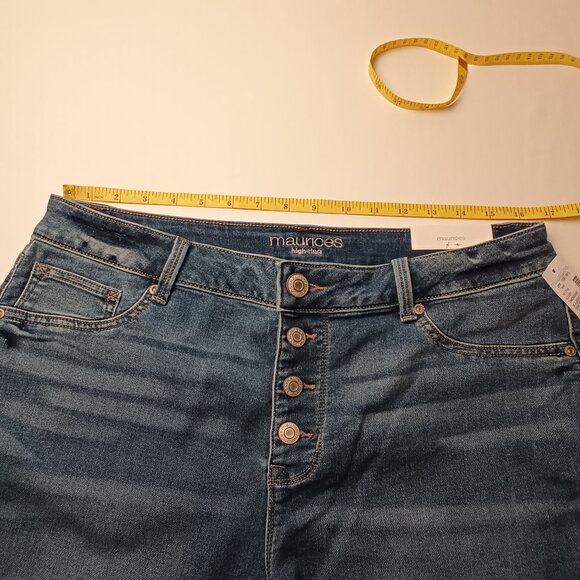 NWT Maurices Jegging Size XL Short High Rise Buttonfly Skinny Leg Medium Wash - Picture 7 of 10